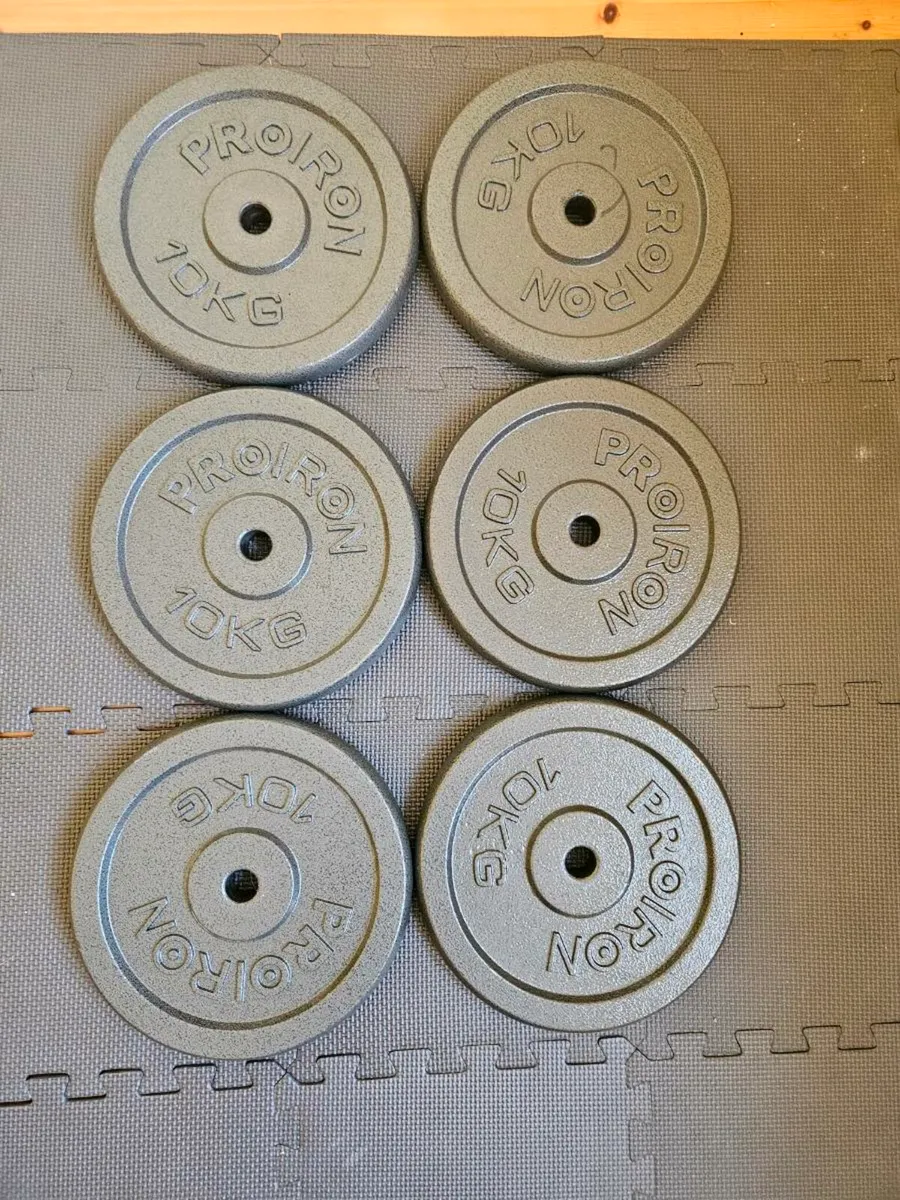 6x 10kg Weight Plates - Image 1