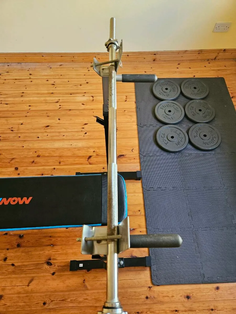 Weight Bench with Bar Bell and Dip Station - Image 4