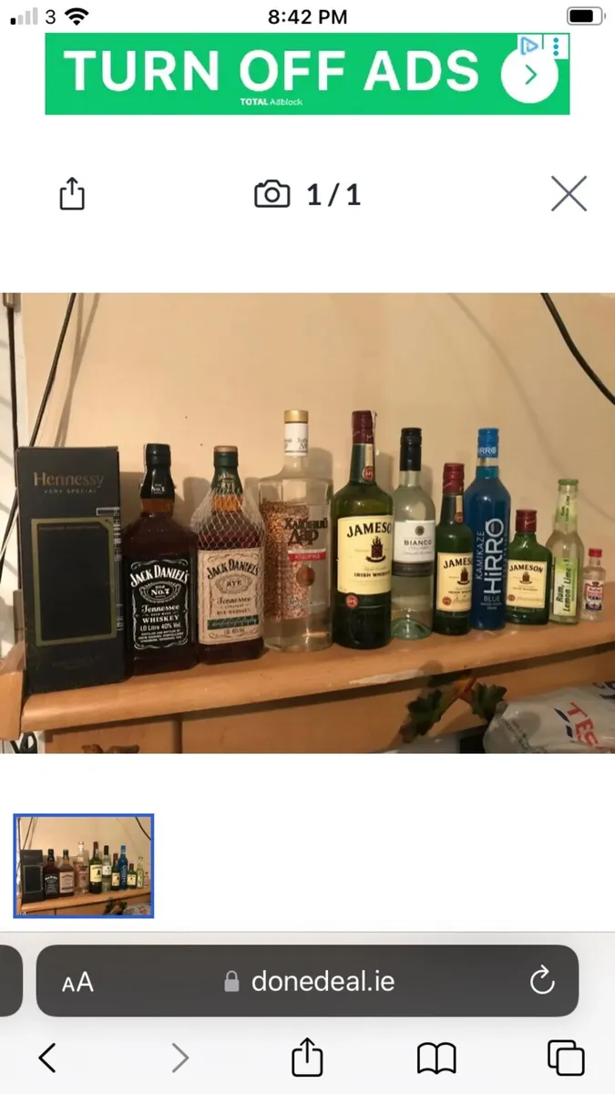 11 whiskey/vodka bottles unopened