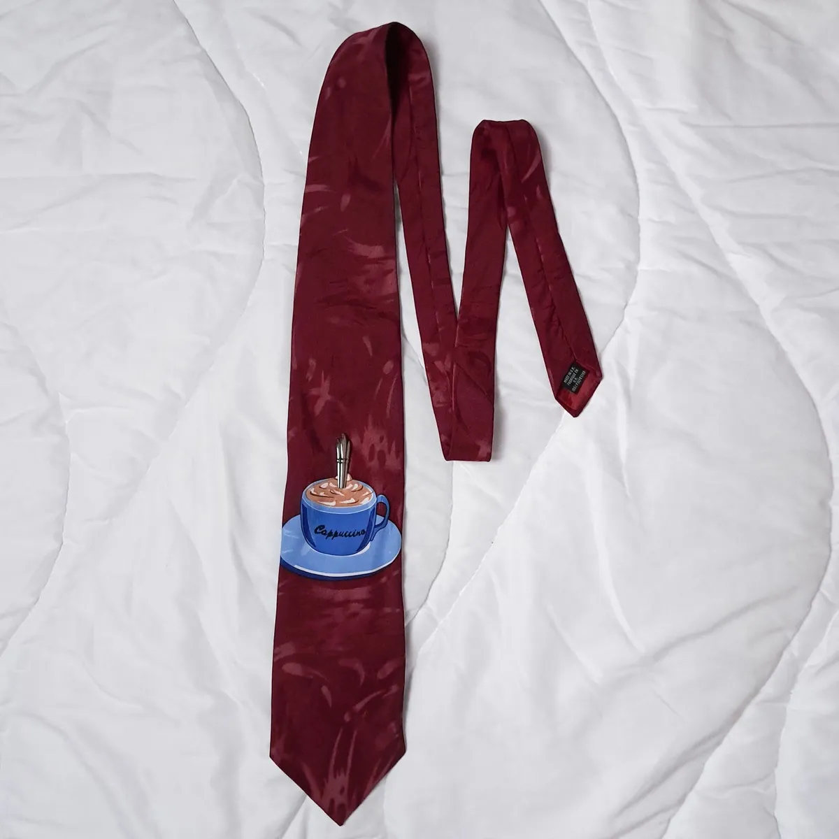 Vicky Davis Burgundy Cappuccino Novelty Tie - Image 1