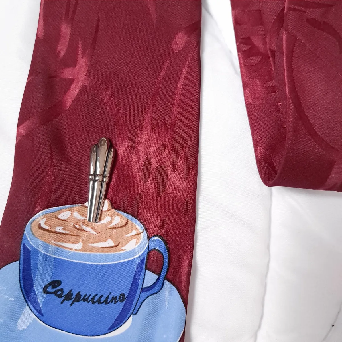 Vicky Davis Burgundy Cappuccino Novelty Tie - Image 4