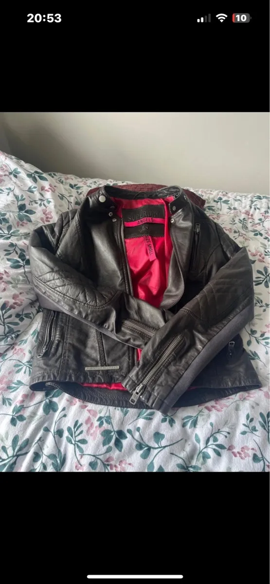 Superdry Brown Leather Jacket - Image 2