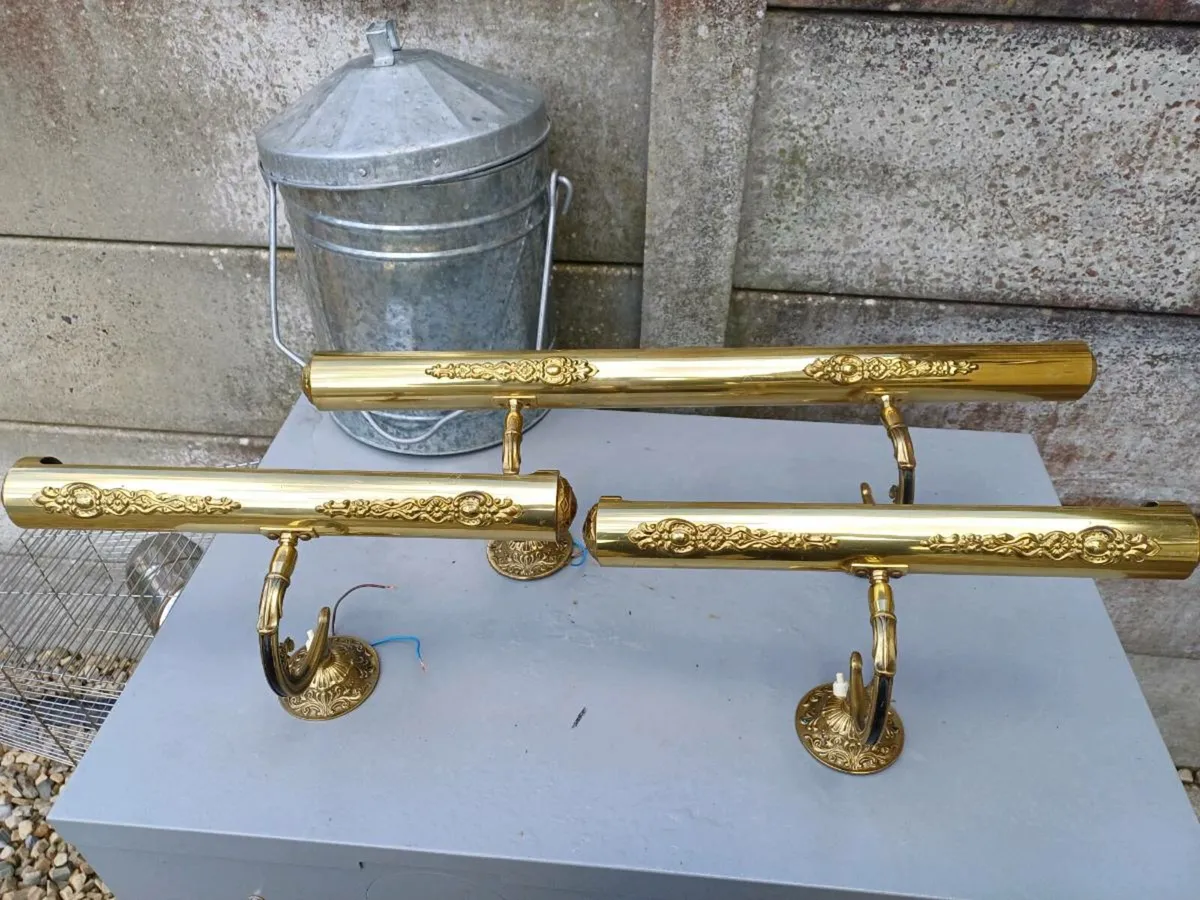 Vintage Brass Picture Lights - Image 2