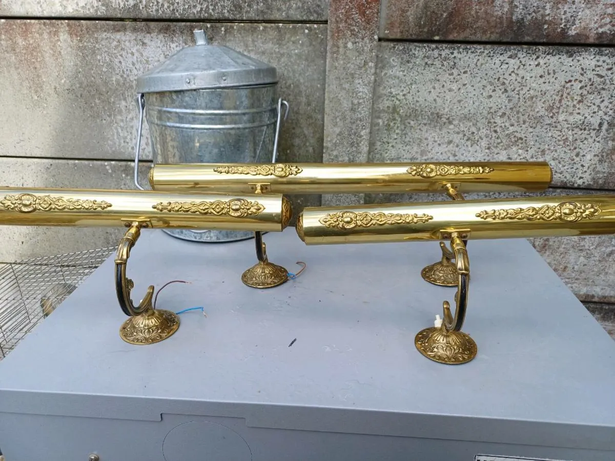 Vintage Brass Picture Lights - Image 3