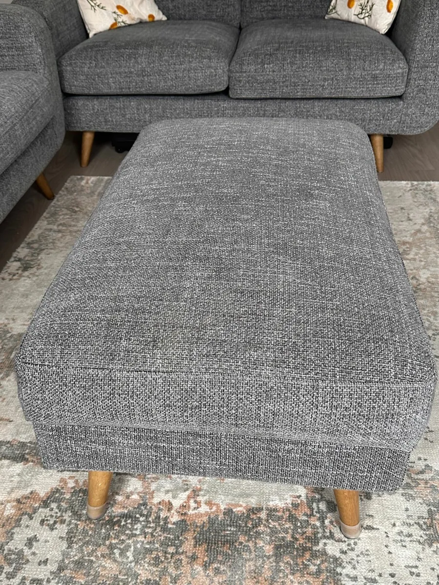 Charcoal 3 + 2 Seater Sofa Set + Footstool - Image 4