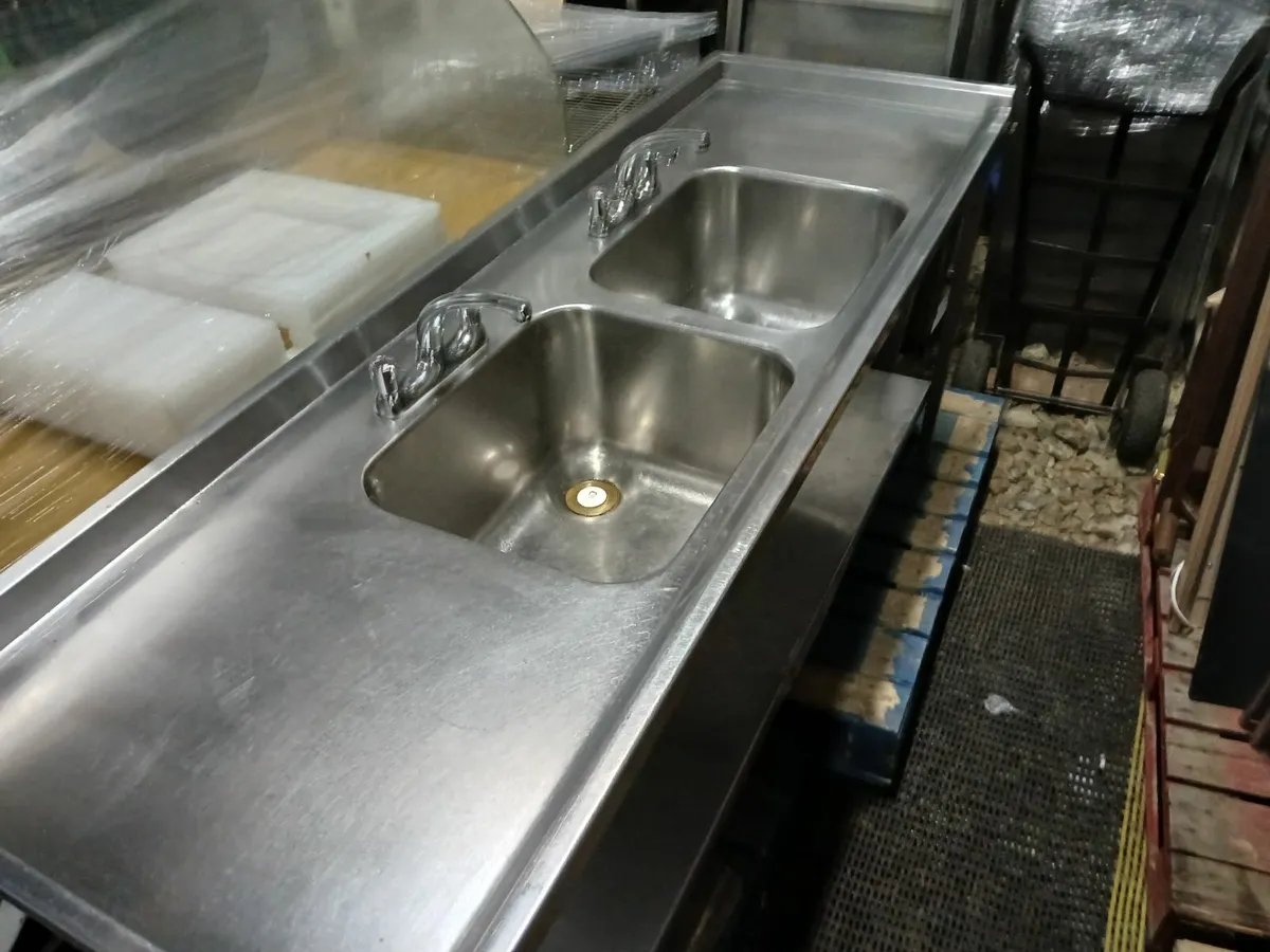 Stainless steel cabbinet double sink unit complete - Image 4