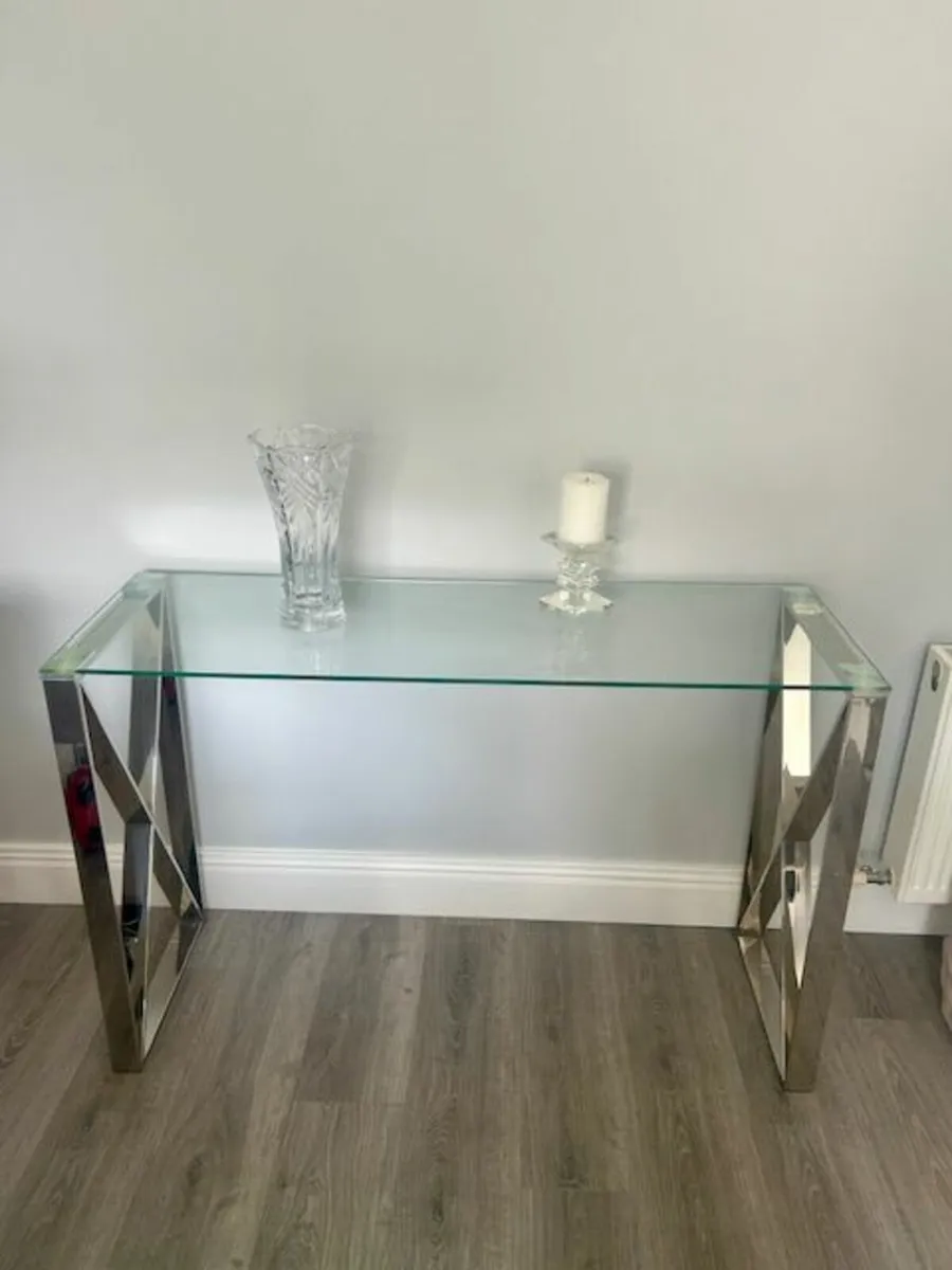 Console table and matching coffee table glass top - Image 1