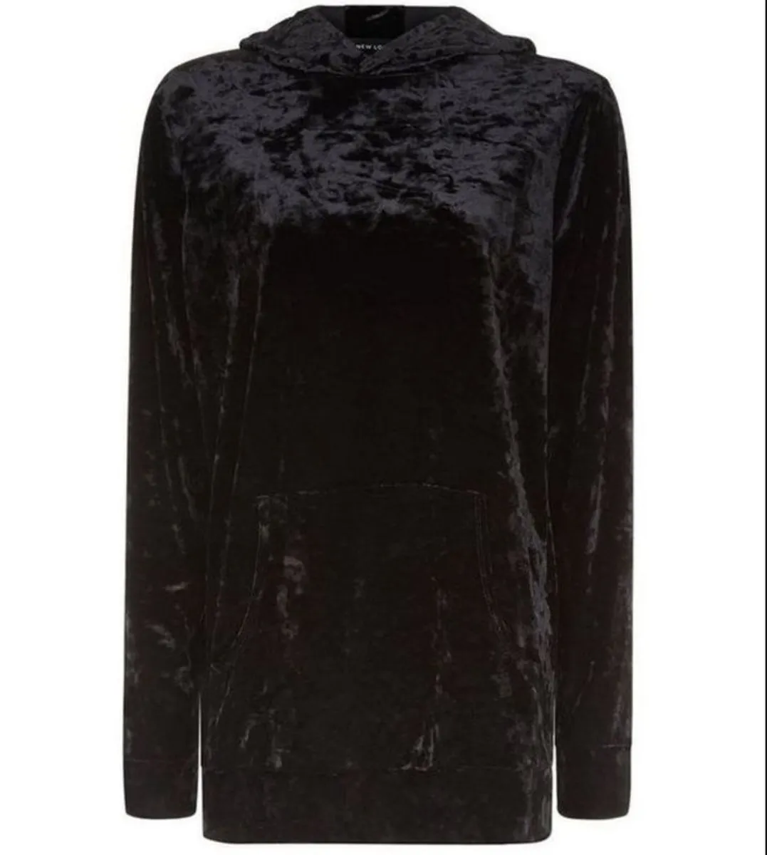 BRAND NEW Ladies New Look Crushed Velvet Hoodie/Top: Size 12 - Image 3