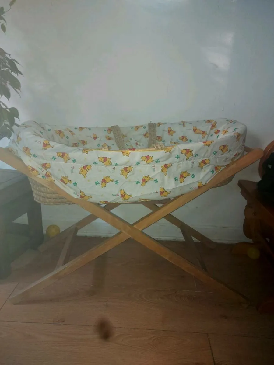 Moses basket with stand and mattress - Image 1