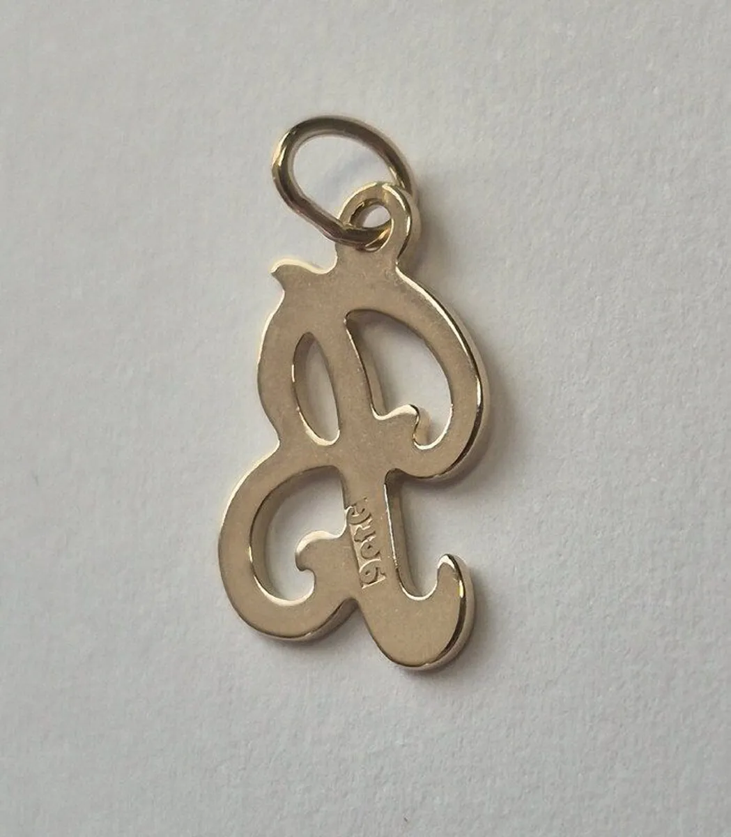 Solid 9ct Gold chain pendant letter B - Image 2