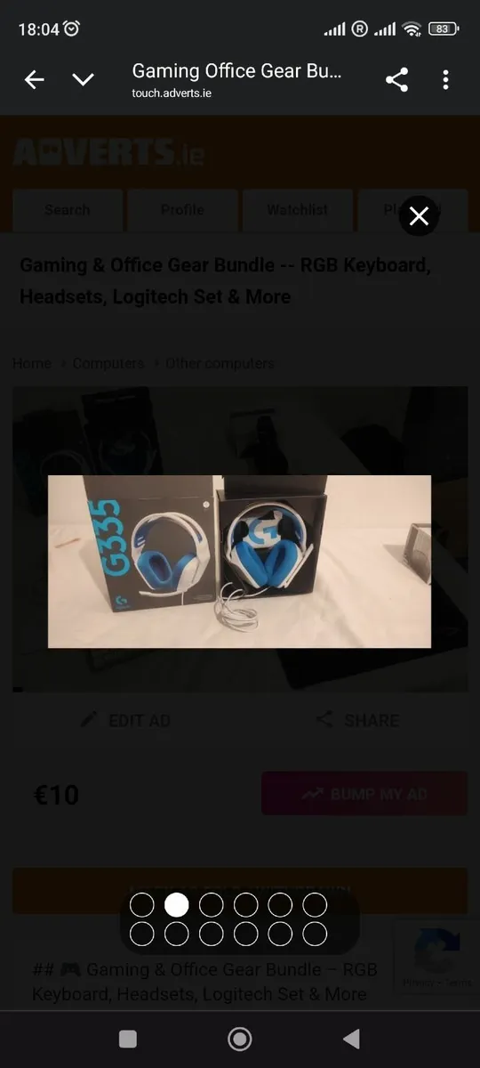 Logitech G335 Gaming Headset – White/Blue