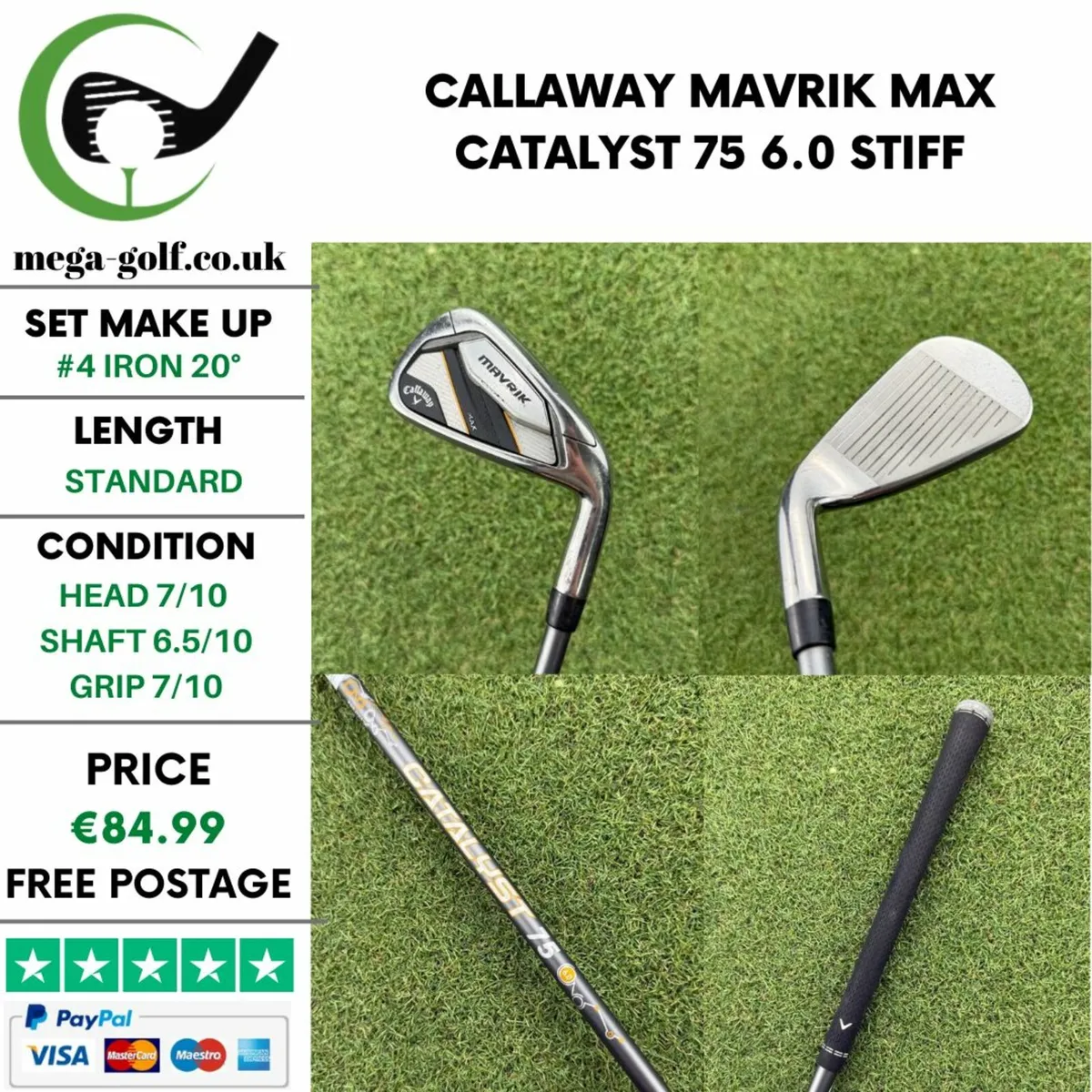 CALLAWAY MAVRIK MAX #4 IRON 20° / STIFF - Image 1