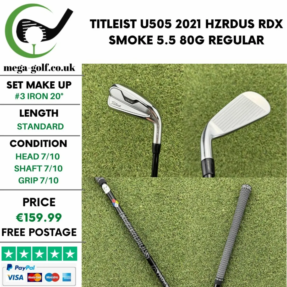 TITLEIST U505 2021 #3 IRON 20° / REGULAR - Image 1
