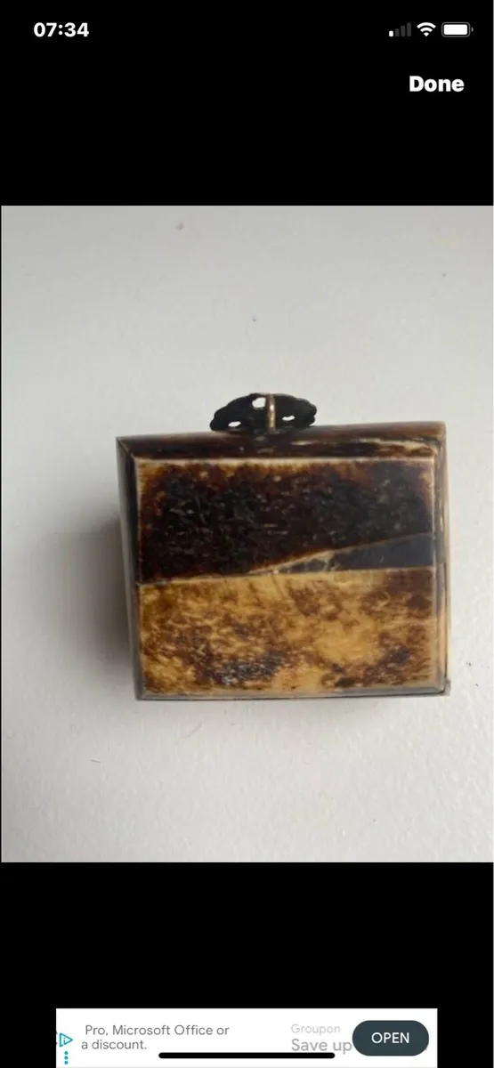 Vintage Bone& Brass Ring/ Jewellery Box - Image 4