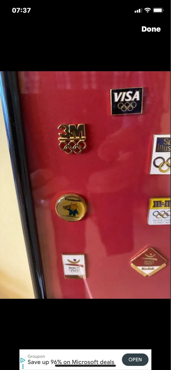 Framed Olympic International Pins (14) - Image 2