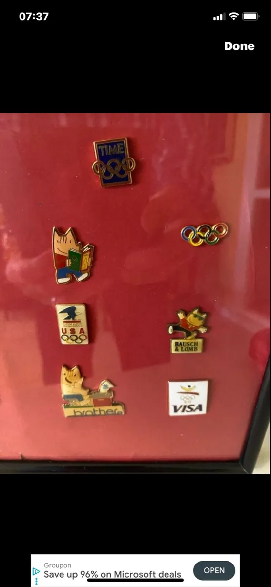 Framed Olympic International Pins (14) - Image 4