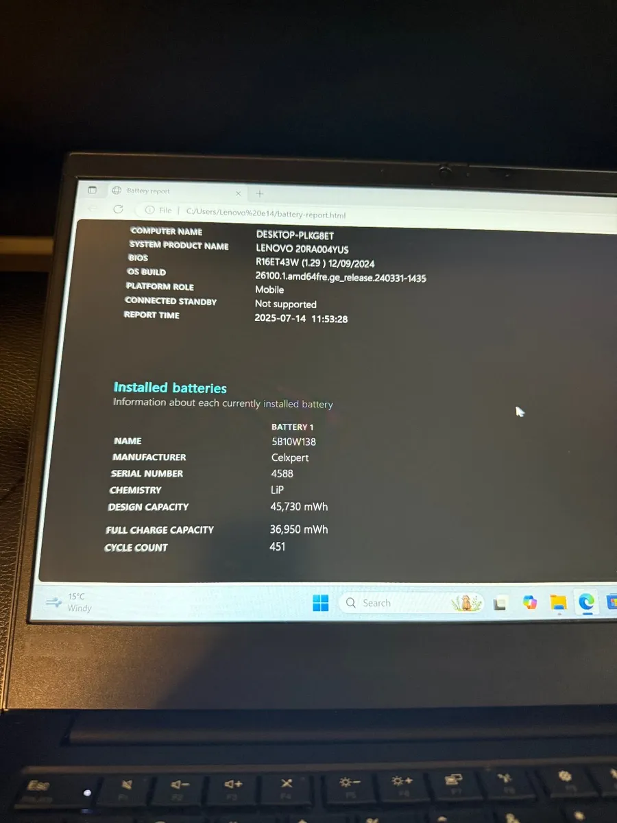 Lenovo ThinkPad e14 Laptop i5/8GB/256SSD/FHD - Image 4