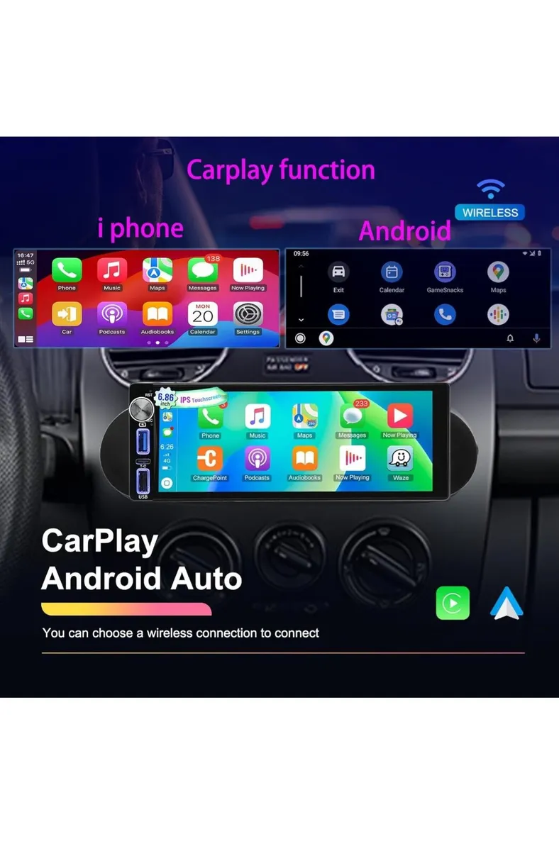 CANBUS 6.9" Single Din Android/Apple GPS Car Radio - Image 3