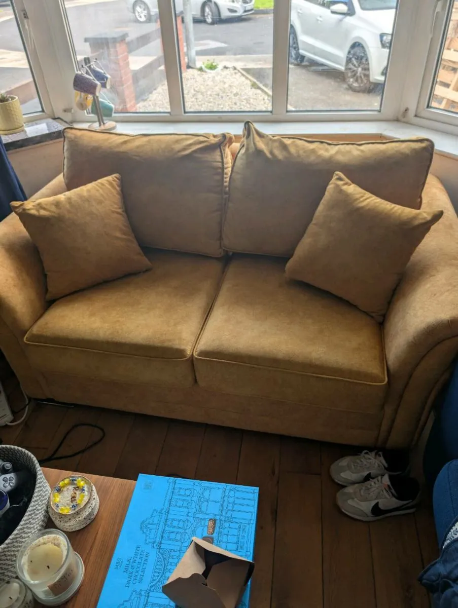 Yellow 2 seater couch - Image 2