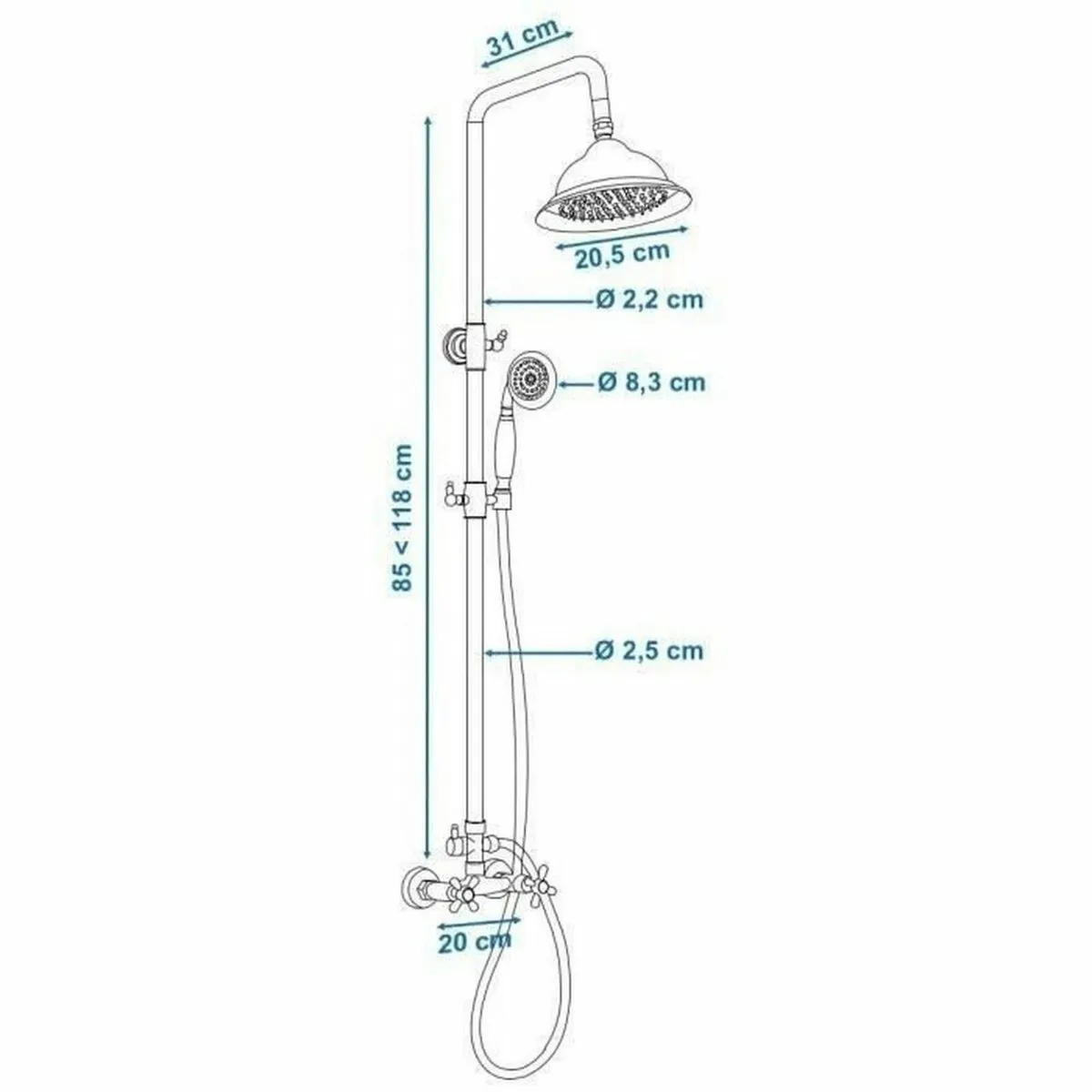 Shower Column in the timeless Bronze Antique Style - Image 3