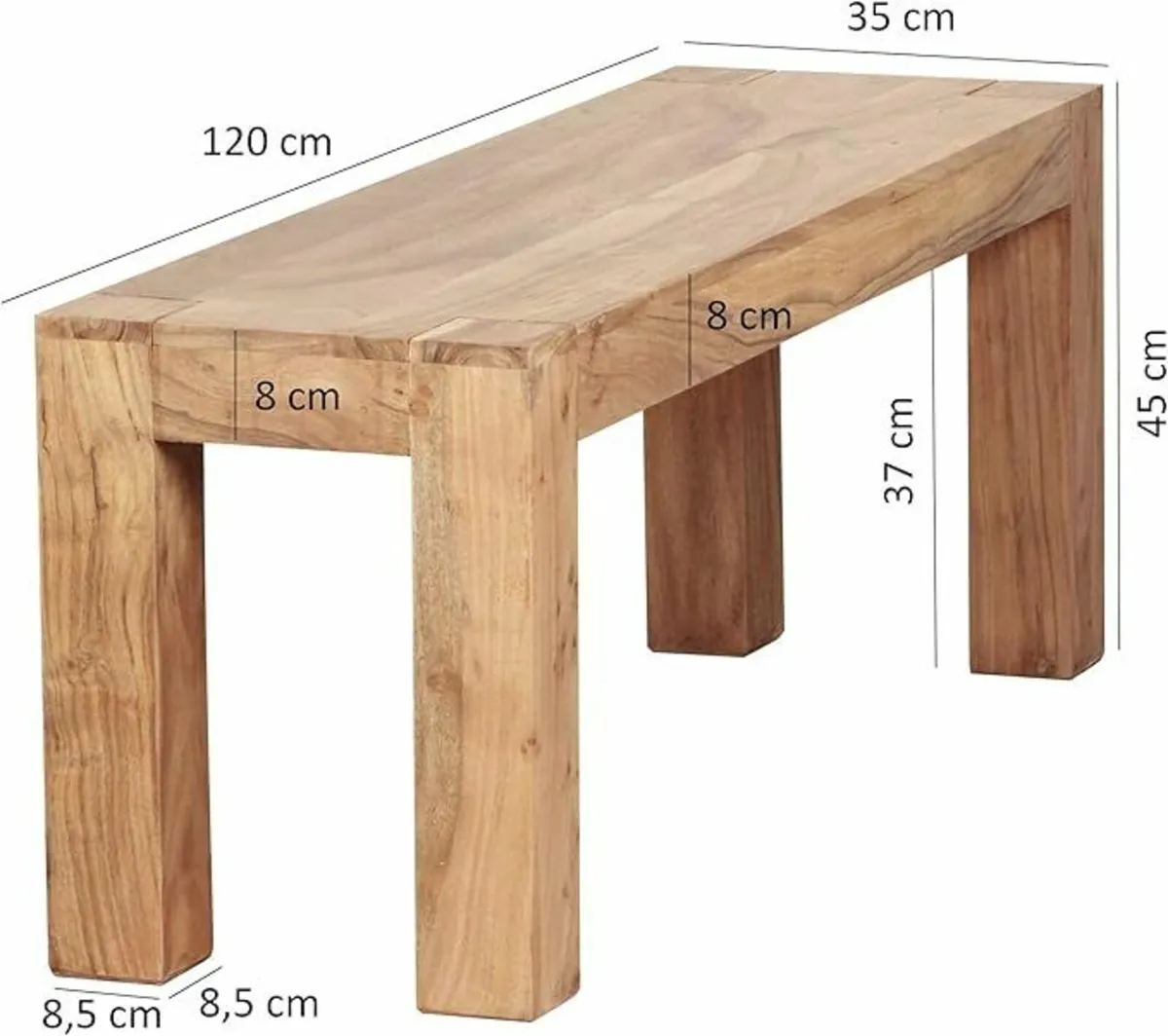 Dining Room Bench Solid Wood Sheesham 120cm - Image 2