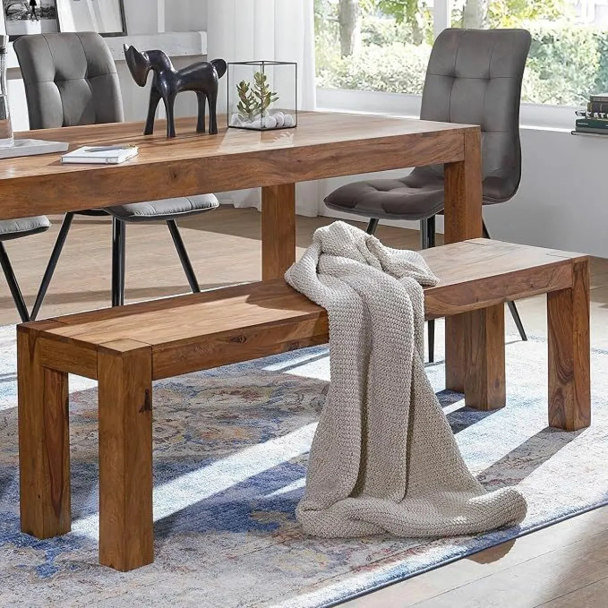 Dining Room Bench Solid Wood Sheesham 120cm - Image 1