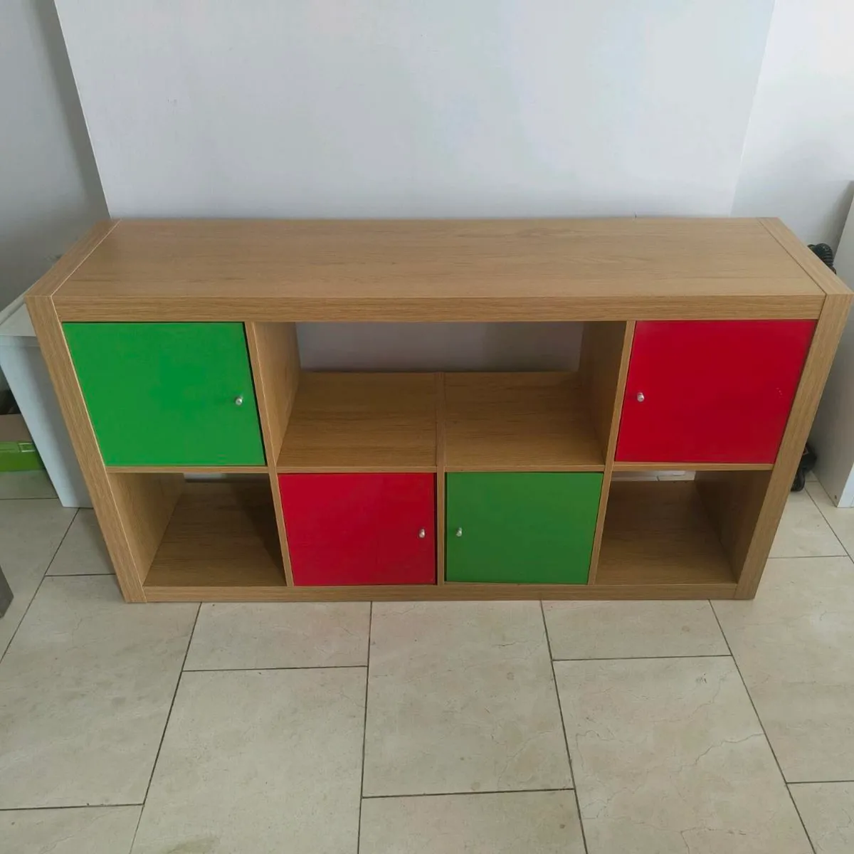 Oak coloured IKEA Kallax 8 cube unit - Image 1
