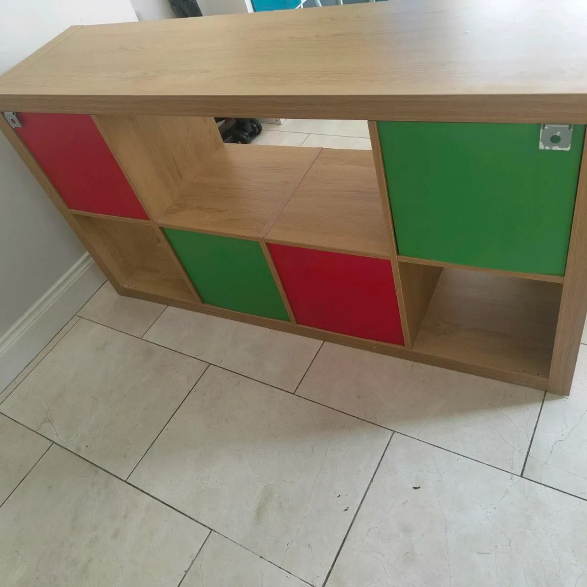 Oak coloured IKEA Kallax 8 cube unit - Image 4