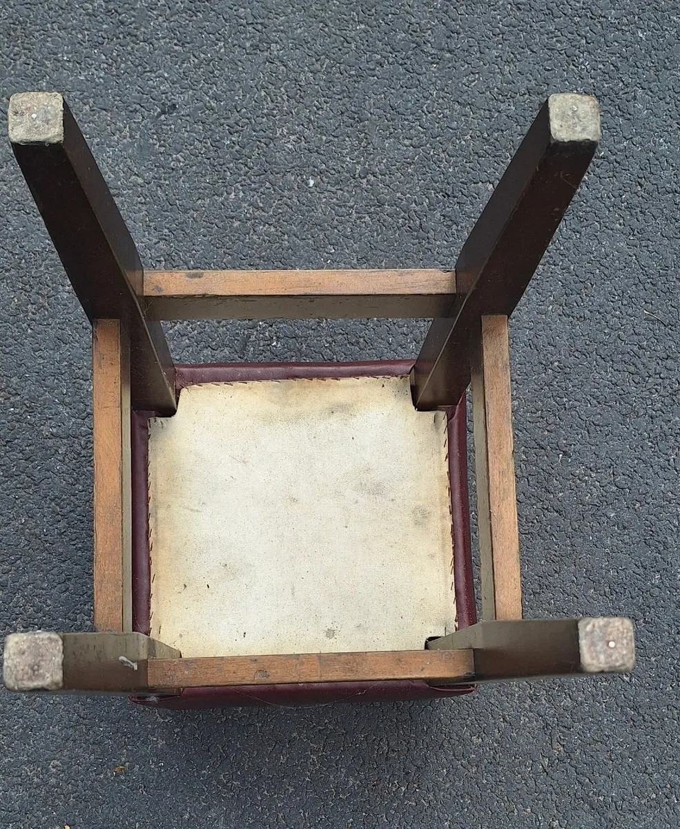 7 Old Vintage Wooden Bar Stools - Image 4