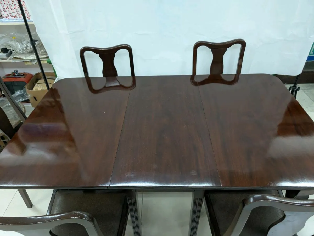 Handmade mahogany Dining table with 6 chairs - Image 3