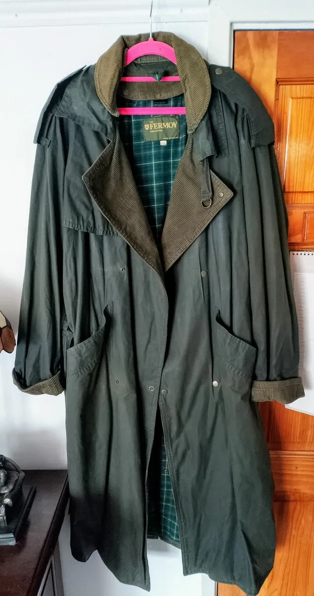 Waxed Cotton Trench Coat XL - Image 1