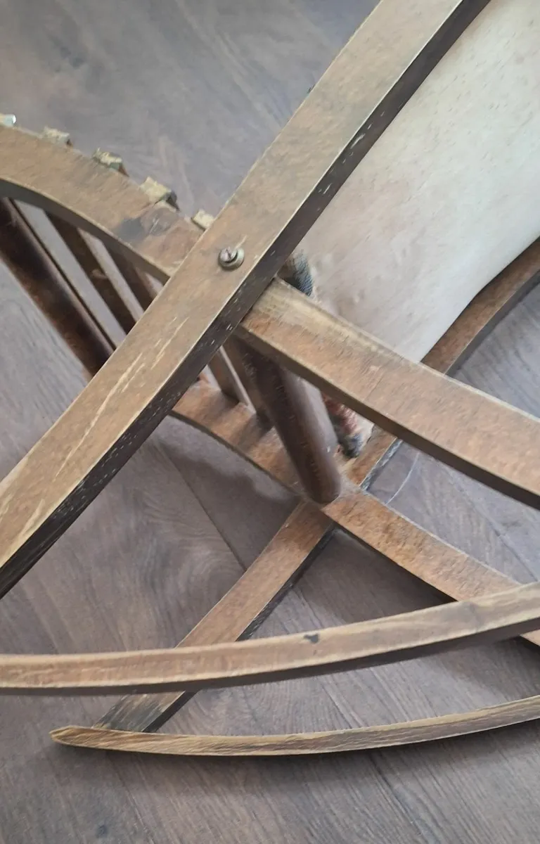 Vintage Wooden Slated Footstool - Image 2