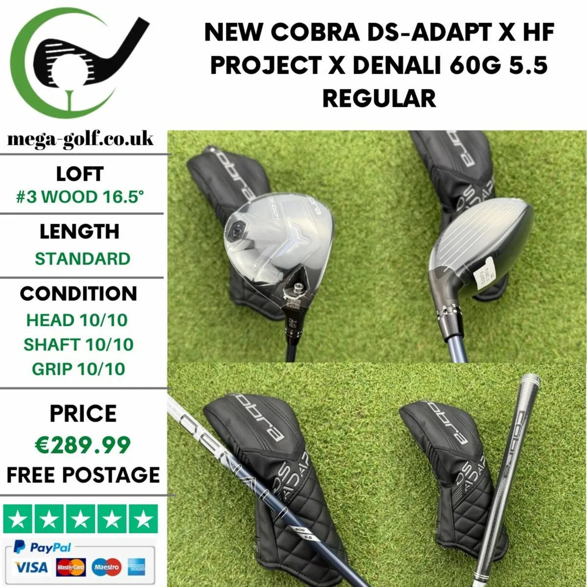 NEW COBRA DS-ADAPT X HF #3 WOOD 16.5° / REGULAR - Image 1