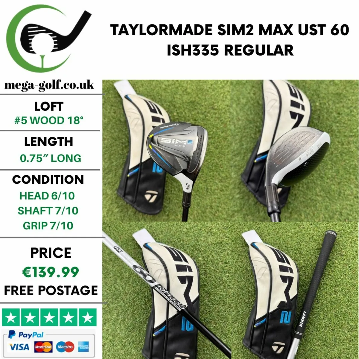 TAYLORMADE SIM2 MAX #5 WOOD 18° / REGULAR - Image 1