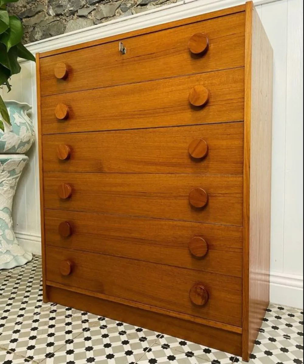 Mid Century Danish Teak Chest of Drawers - Image 1