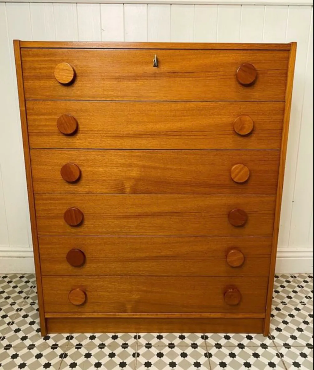 Mid Century Danish Teak Chest of Drawers - Image 4