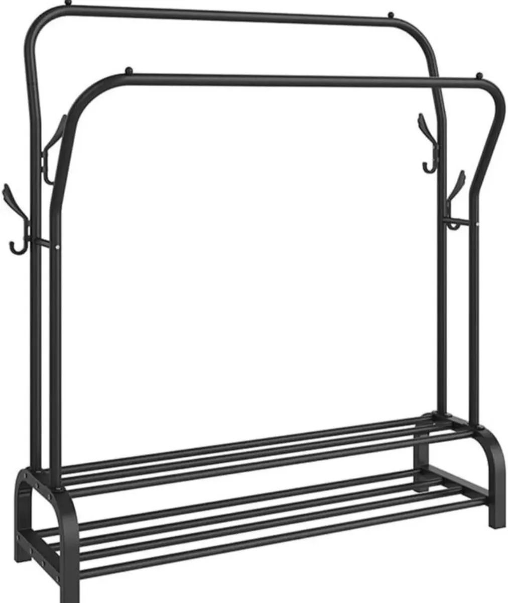 NEW Double Rail Clothes & Shelves Rack - Image 3