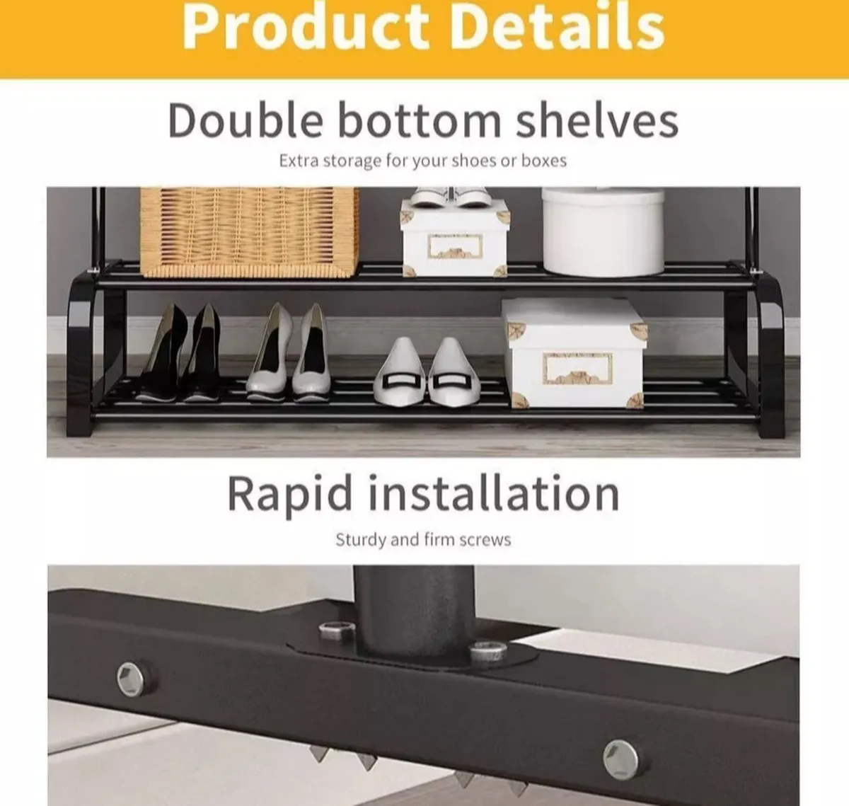 NEW Double Rail Clothes & Shelves Rack - Image 4
