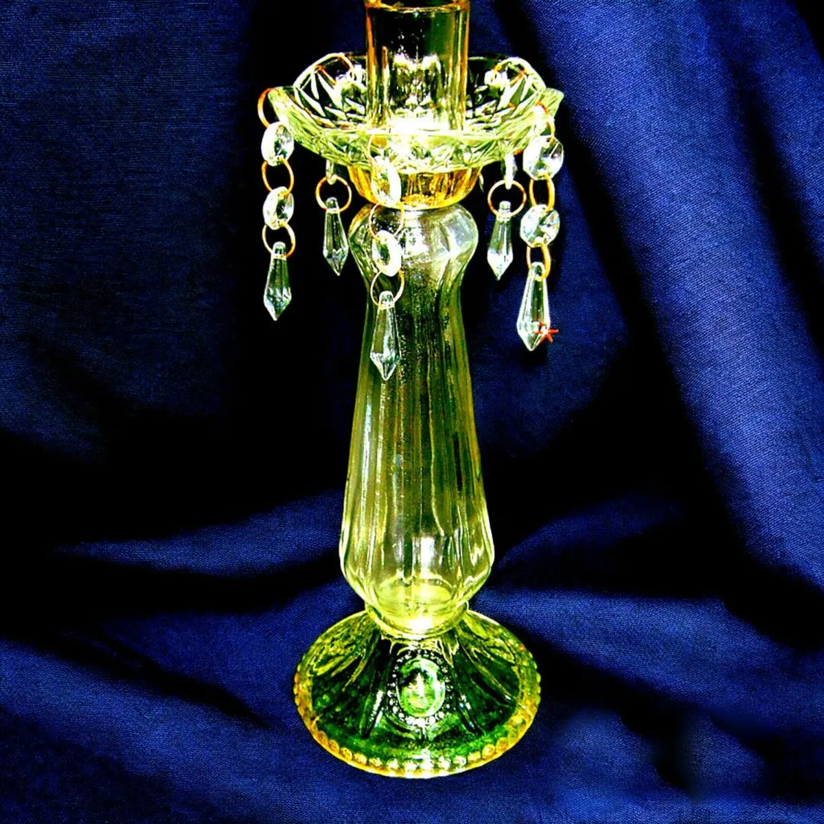 Vintage Glass Candle Holder - Image 1
