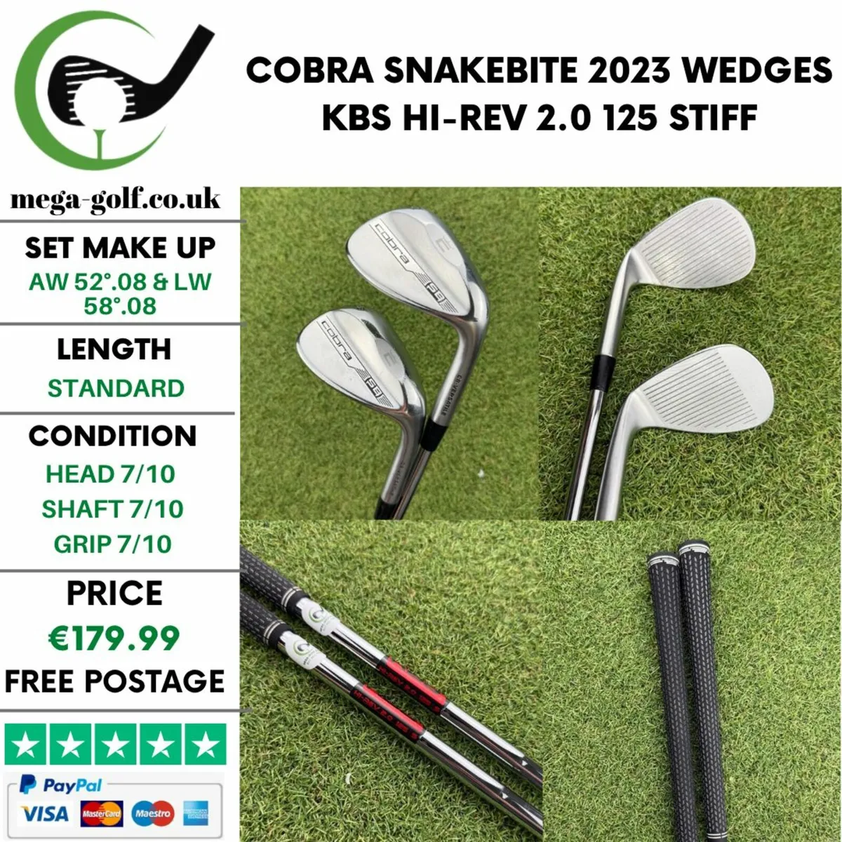 COBRA SNAKEBITE 2023 WEDGES AW 52°.08 & LW 58°.08 - Image 1