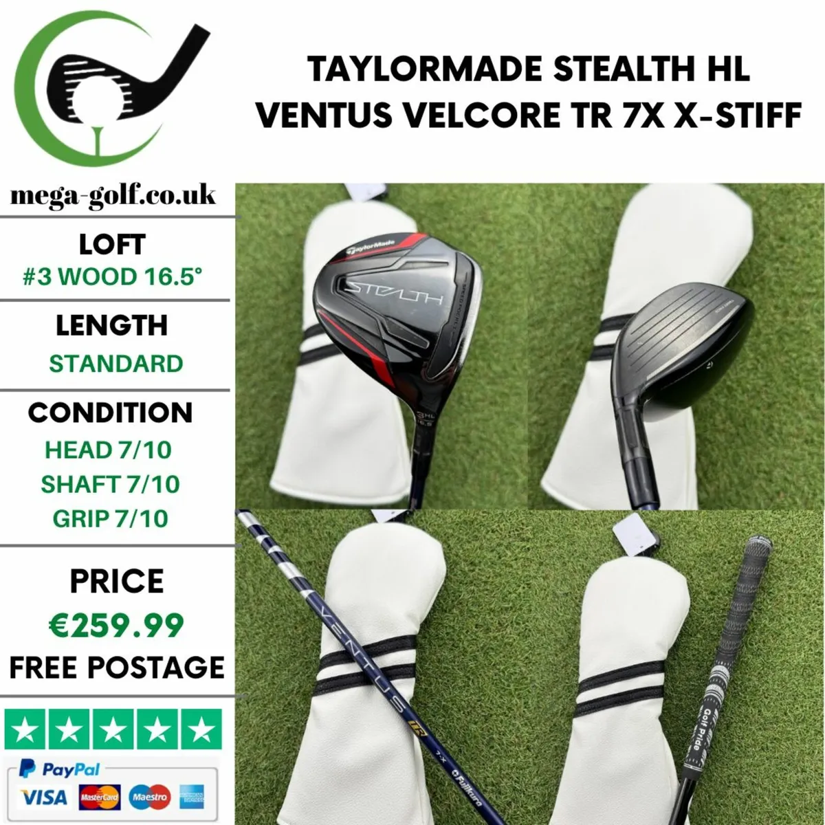 TAYLORMADE STEALTH HL #3 WOOD 16.5° /  X-STIFF - Image 1