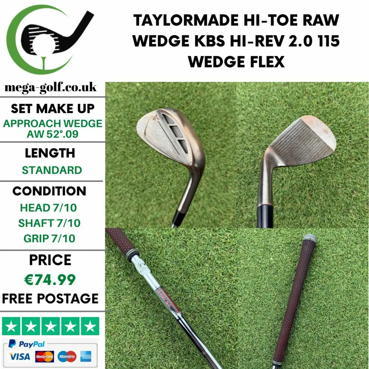 TAYLORMADE HI-TOE RAW WEDGE AW 52°.09 / WEDGE FLEX - Image 1