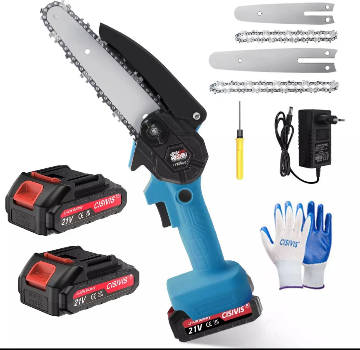 Cordless Mini Chainsaw 4” 6” with 2 Batteries NEW - Image 2