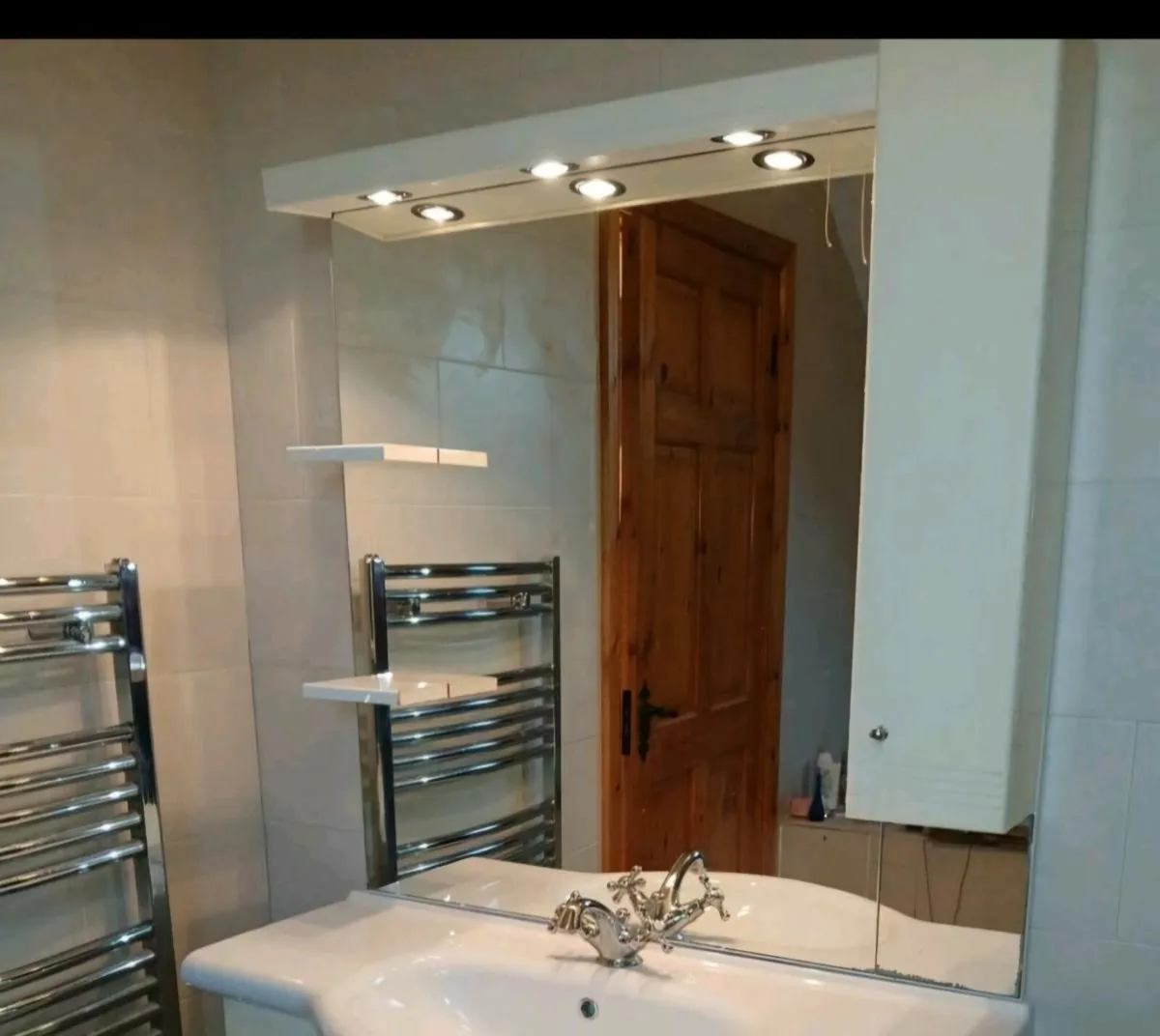 Over sink mirror lights and cabinet - Image 1