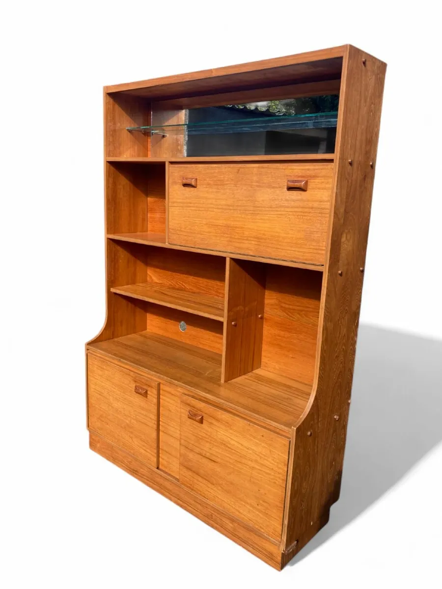 Mid Century Shelving Unit / Drinks Cabinet/ Large - Image 4