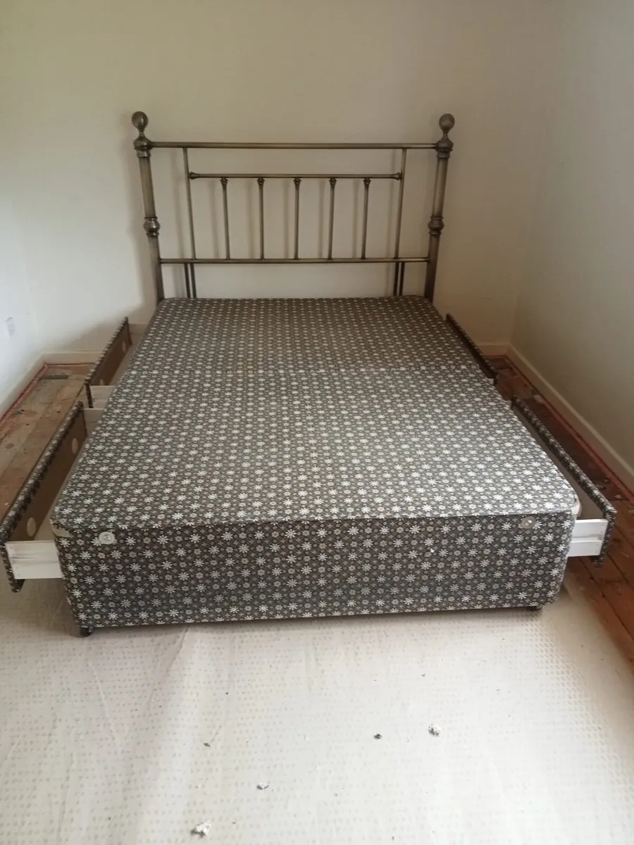 Double Bed with 4 Storage Drawers for Sale - Image 1