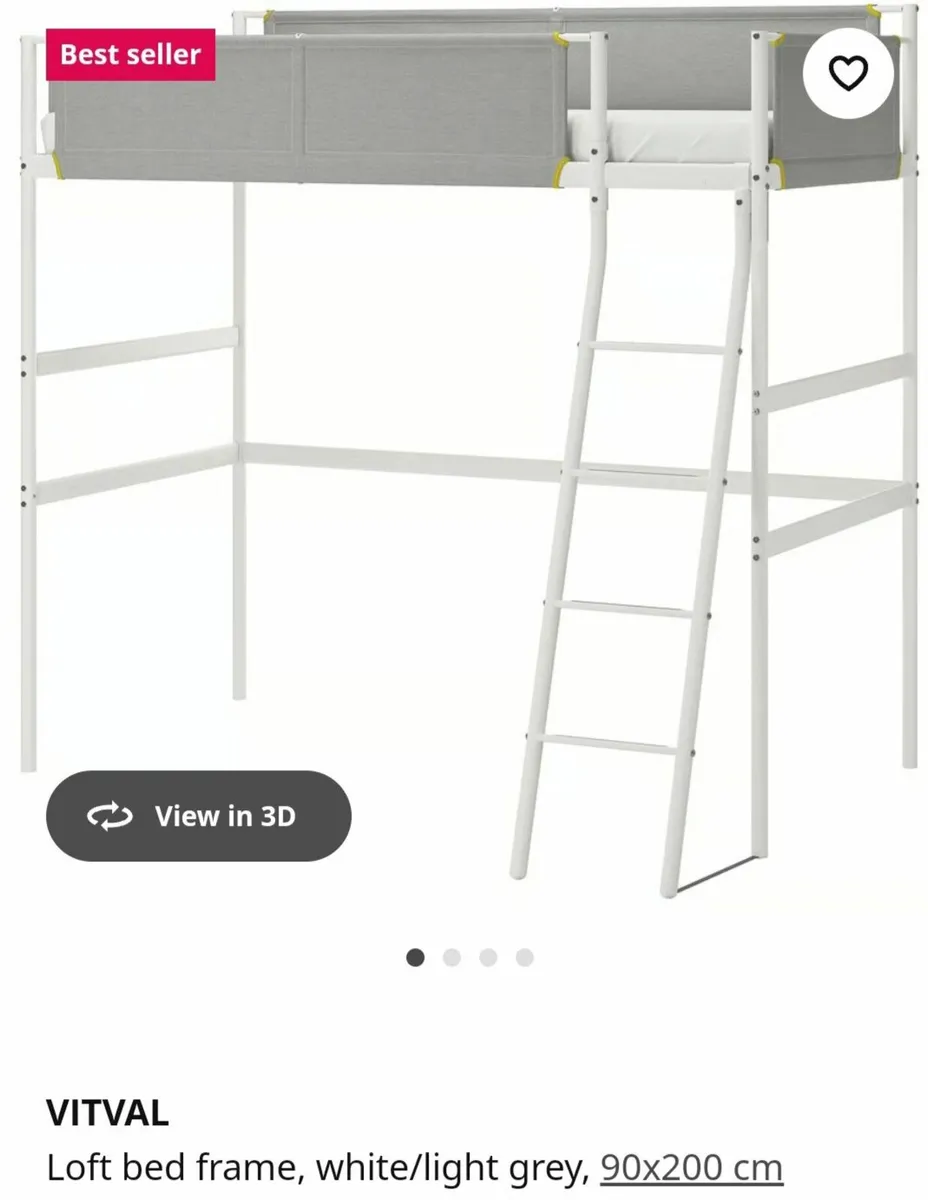 Ikea Loft bed frame + free pocket - Image 1