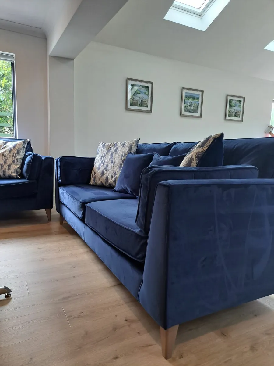 Alanna sofas for sale in blue - Image 1