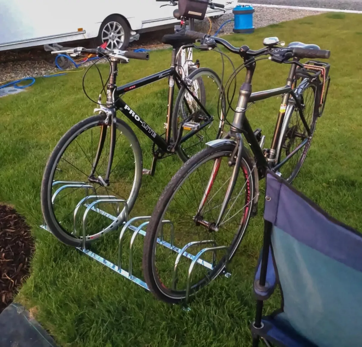 NEW 4 Bicycle Parking Stand Steel Pipe Bike Rack - Image 1