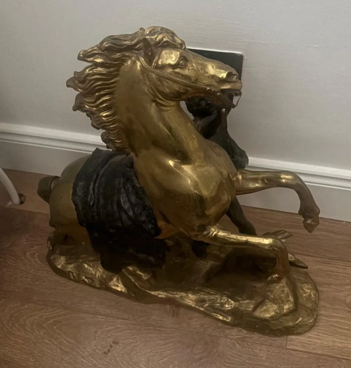 Horse figures, very heavy, metal, large, D18 - Image 1